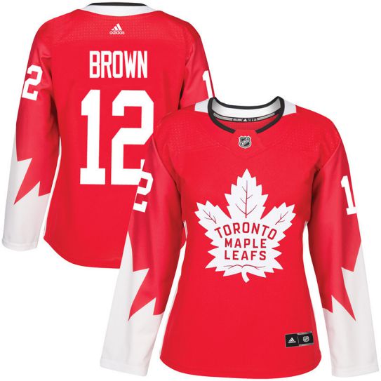 2017 NHL Toronto Maple Leafs women 12Connor Brown red jersey